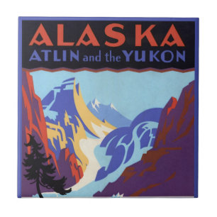 Cartaz de Viagem Vintage do Alasca, Atlin e o Yuko