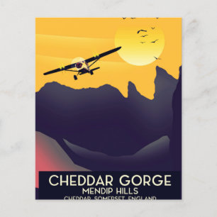 Cartaz de viagem vintage do Cheddar Gorge.