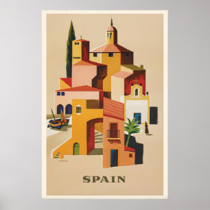 Cartaz de Viagem Vintage Espanha Impressão Mediter