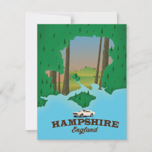 Cartaz de viagem vintage Hampshire Inglaterra.