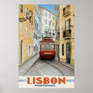 Cartaz de Viagem Vintage Lisboa Portugal Impressão