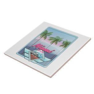 Cartaz de viagem vintage Miami Flórida