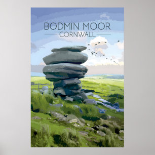 Cartaz de Viagens Bodmin Moor Impressão Cornwall