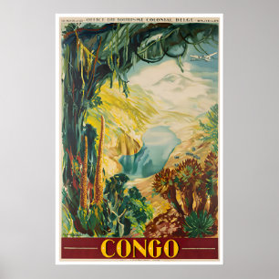 Cartaz do Congo Arte de Viagem Africana Impressão 