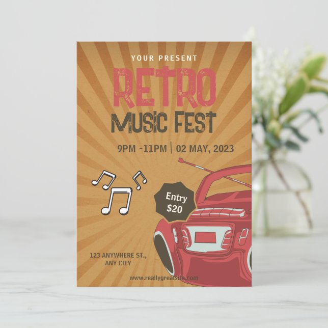 Cartaz do Festival de Música Retrô, Convite para F (Em pé/Frente)