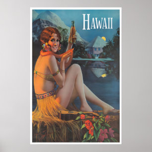 Cartaz do Havaí Arte Havaiana Impressão Tiki Bar