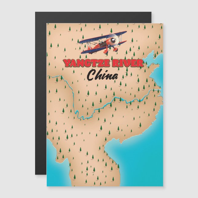 cartaz do mapa da China rio Yangtze (Frente/Verso)