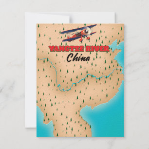 cartaz do mapa da China rio Yangtze