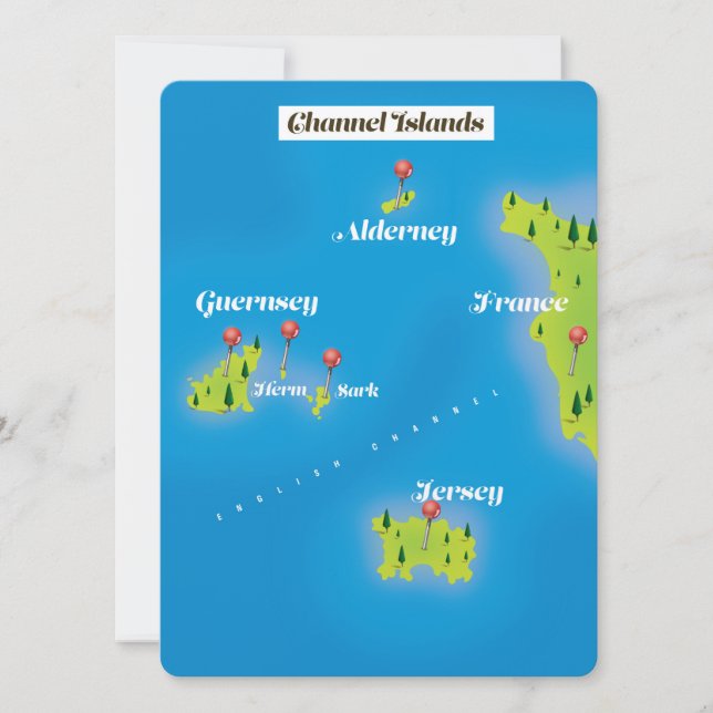 Cartaz do mapa das Ilhas do Canal. (Frente)