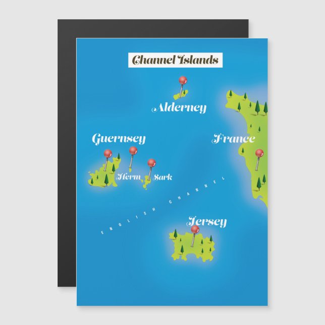 Cartaz do mapa das Ilhas do Canal. (Frente/Verso)