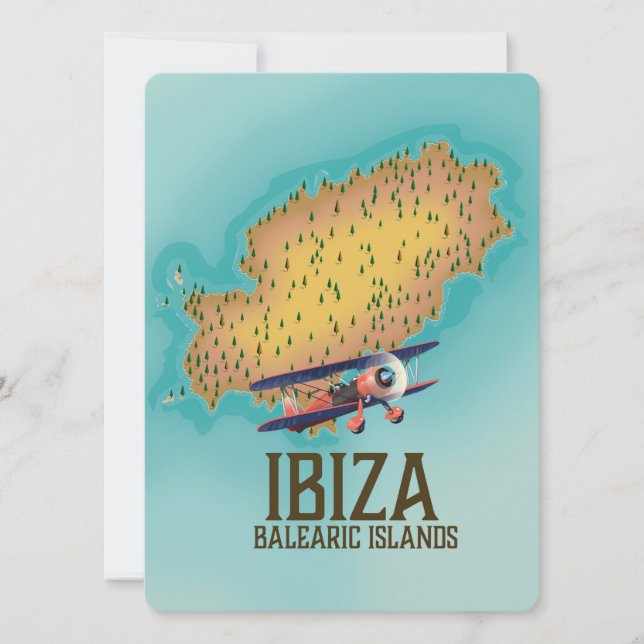 Cartaz do mapa de Ibiza Ilhas Baleares (Frente)