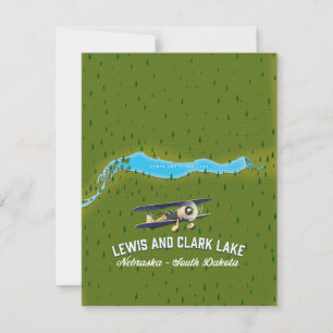 cartaz do mapa do lago Lewis e Clark.