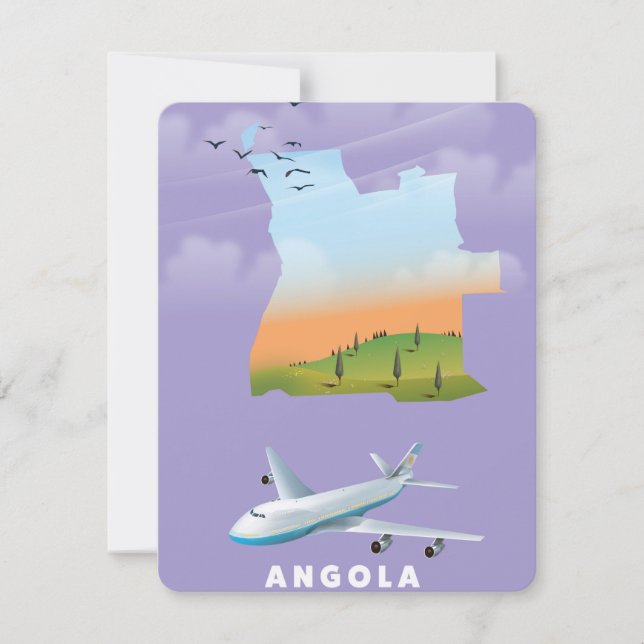 cartaz do mapa ilustrado de Angola (Frente)