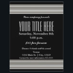 Cartaz do Panfleto do Evento de Glamour Elegância<br><div class="desc">Cartaz do Panfleto do Evento Glamour Elegância Prata.</div>