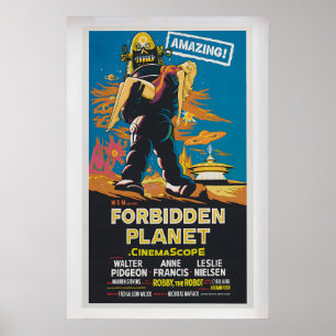Cartaz do Planeta Proibido Poster de Filme Antigo