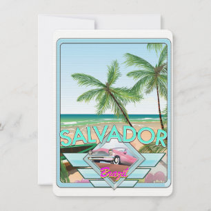 Cartaz do viagem do estilo do vintage de Salvador