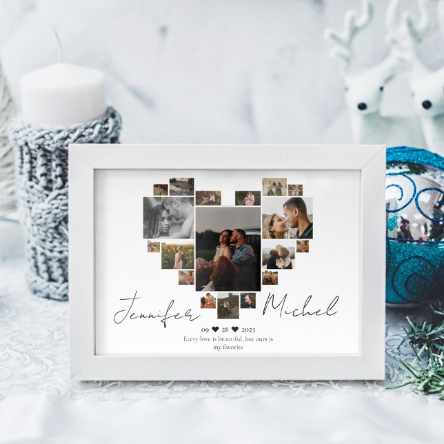 CARTAZ E IMPRESSÃO DE COLAGEM DE CORAÇÃO DE ANIVER (Criador carregado)