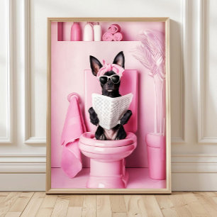 Cartaz engraçado de impressão Mini Pinscher de ban