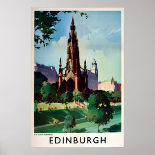 Cartaz Escócia Edimburgo Monumento Scott Impressão