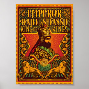 Cartaz Haile Selassie I Jah Rastafari Rasta Poster