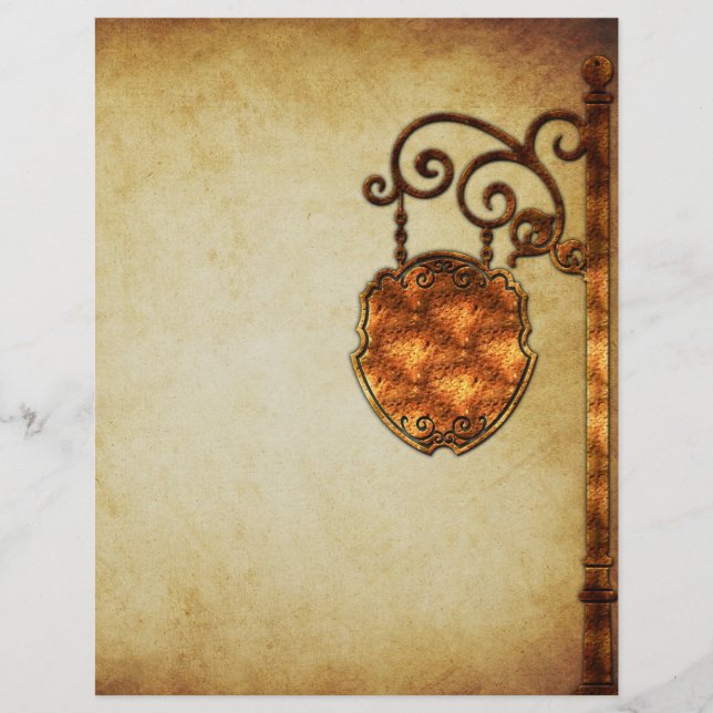 Cartaz Rústico de Cobre - Antigo Sinal Moçado (Frente)