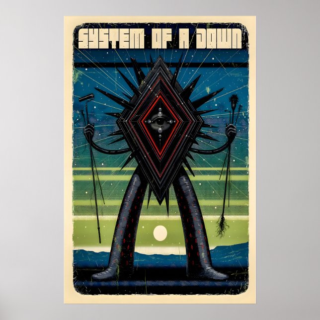 Cartaz SOAD Matte Impressão de Arte. System Of A D (Frente)
