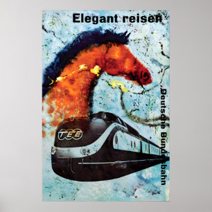 Cartaz TEE da Ferrovia Alemã Impressão de Viagem V