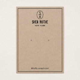 Cartaz Vintage Monograma Kraft Earrando Placa