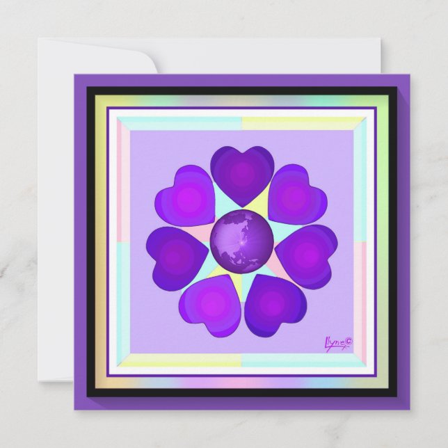 Cartazes de vazio com cores e corações roxos (Frente)