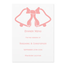 Cartazes E Fita De Menus De Casamento Rosa