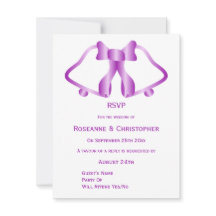 Cartazes RSVP De Casamento Roxo E Fita