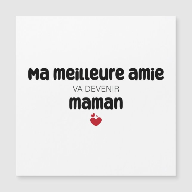 Carte "Mãe meilleure amie va devenir maman" (Frente)