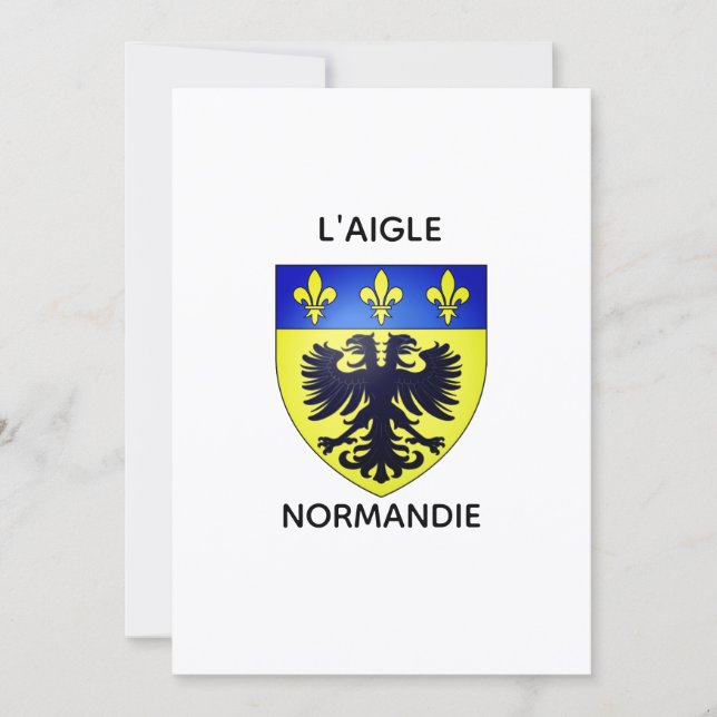 Carte simple - Blason de L'Aigle - Normandie (Frente)