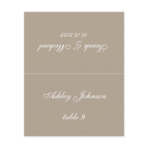 Carteira de Casamento Simples Taupe Nome do Convid