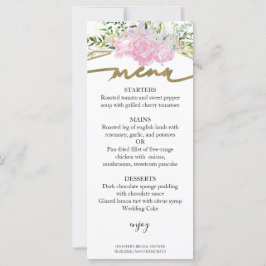 Carteira de menu do Chá de panela primavera