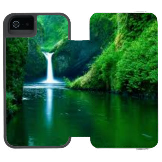 Capa Carteira Incipio Watson™ Para iPhone 5 Capa de iPhone com Textura de Musgo Abstrato Verde
