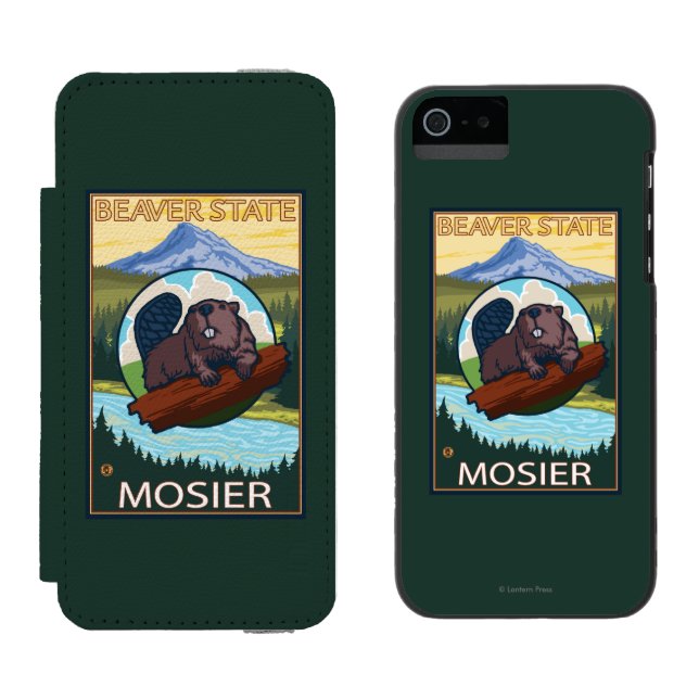 Carteira Para iPhone, Incipio Castor & capa do Mt. - Mosier, Oregon (Lado a lado)