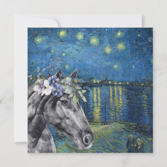 Carteira Plana Van Gogh Starry Night e Black Horse (Frente)