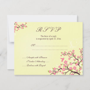 Carteira RSVP de casamento da cereja cor-de-rosa n