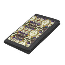 Cartera Trifold de Vidro Fosco Estampado