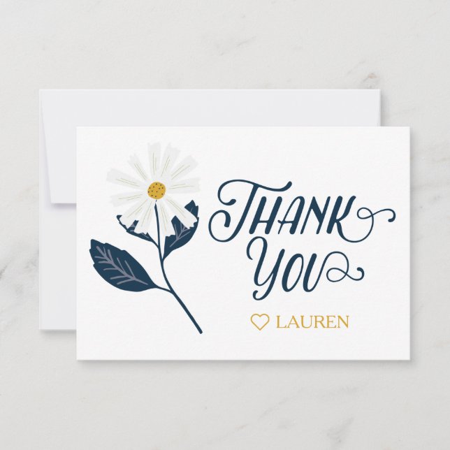 Carto de agradecimento personalizado Cute Scandi D (Frente)