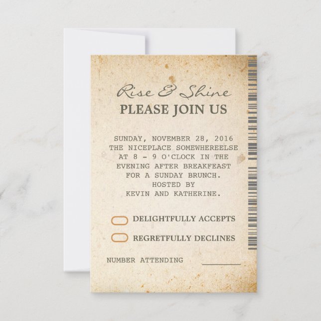 Cartões Adicionais de RSVP de Casamento para Brunc (Frente)