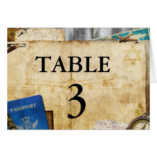 Cartões afligidos vintage do número da mesa do