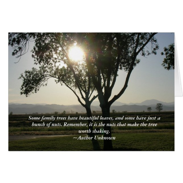 Cartões - Algumas árvores familiares têm lindas... (Frente Horizontal)