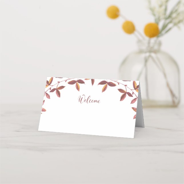 Cartões Autumn Places para um Casamento outono (Frente)