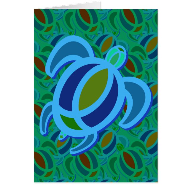 Cartões azuis da tartaruga de mar (Frente)