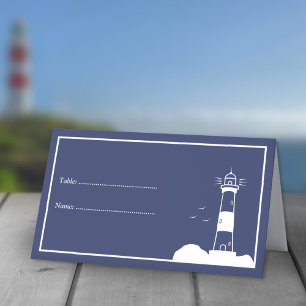 Cartões azuis de Marinho de farol