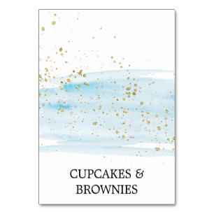 Cartões azuis e de Comida de faísca Dourada