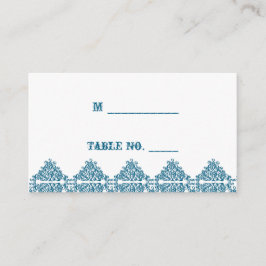 Cartões azuis para Casamento tema damasco marroqui