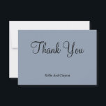 Cartões Azul Obrigado<br><div class="desc">Estes "Blue Modern Minimalist Wedding Graças You Cards" foram projetados para deixar uma impressão duradoura sobre seus entes queridos à medida que você mostra sua apreciação pela presença e gestos pensativos. O design limpo pode ser usado para qualquer ocasião, seja para agradecer aos convidados por estarem presentes no seu casamento,...</div>
